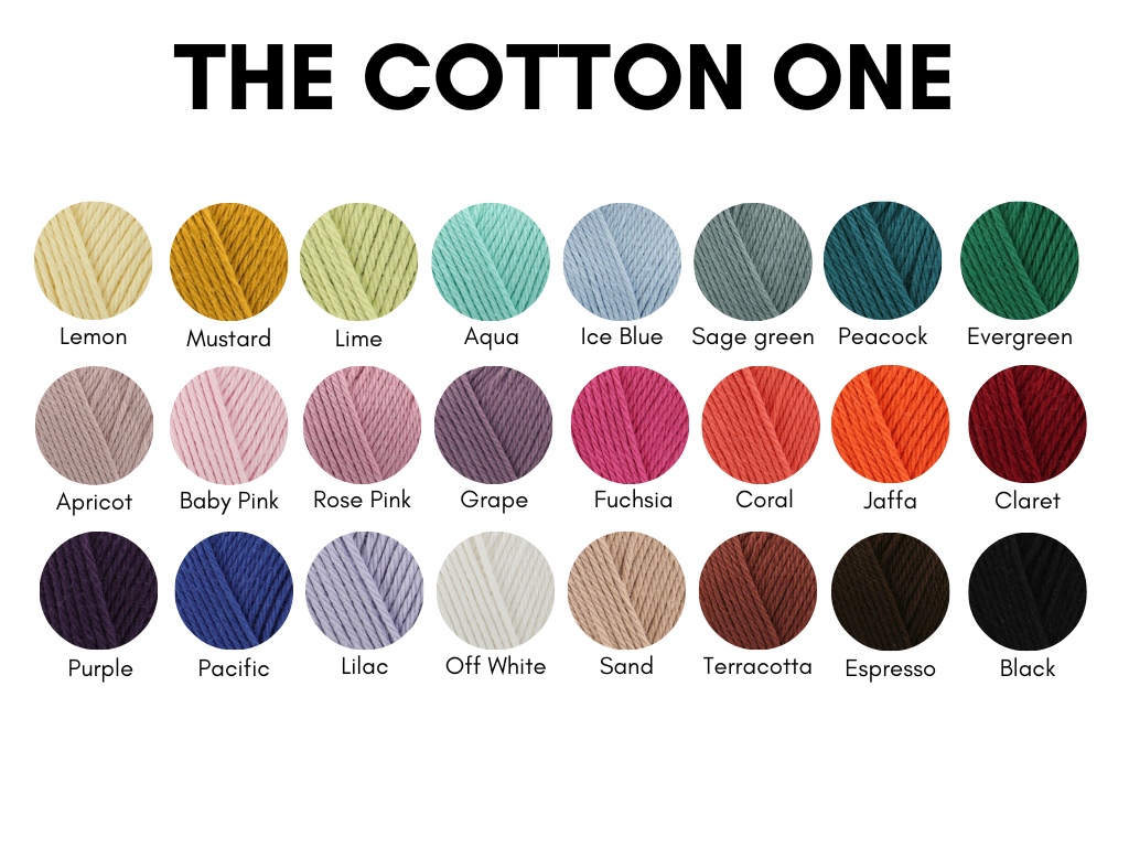 DK cotton yarn colour chart