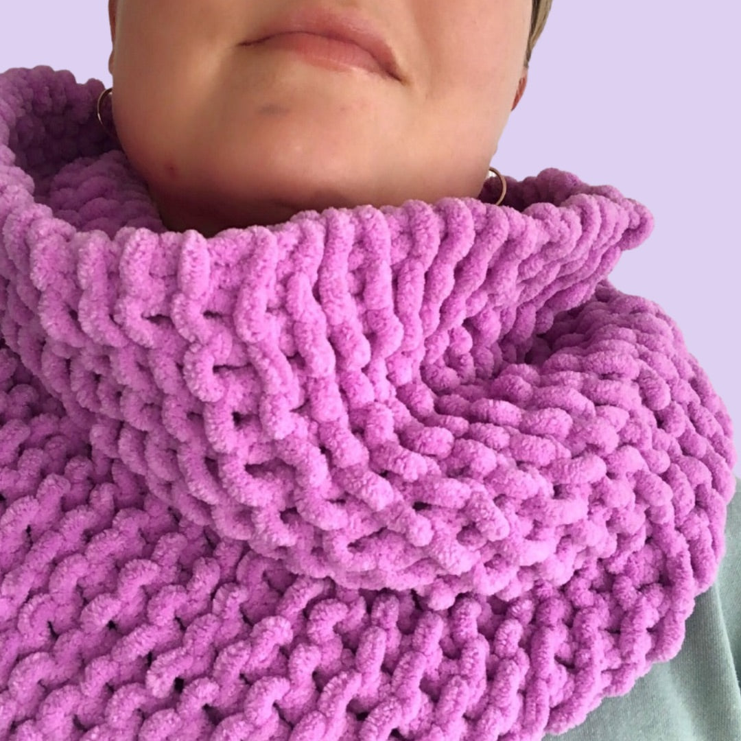 chenille snood knitting kit - learn to knit kit