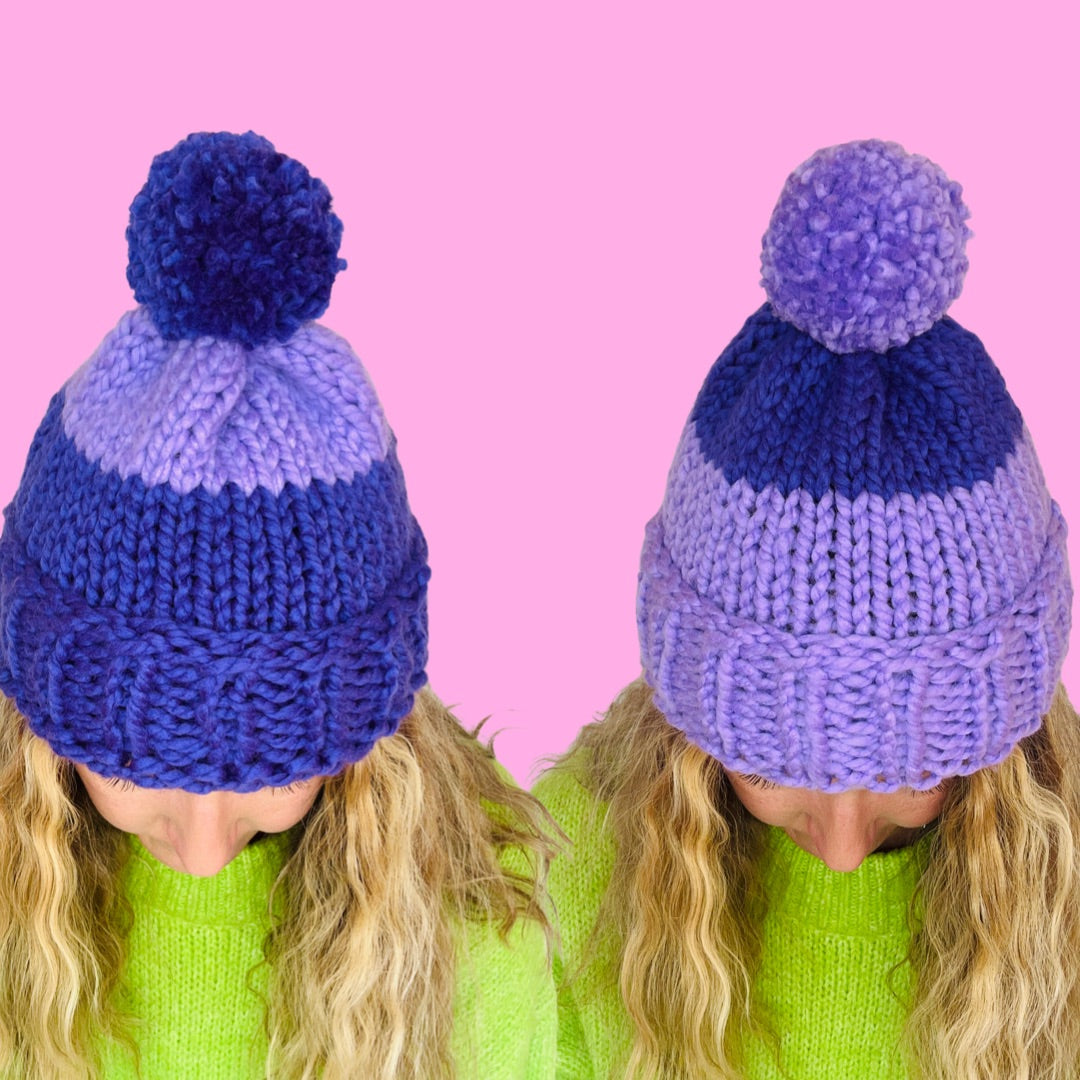 matching bobble hat knit kit