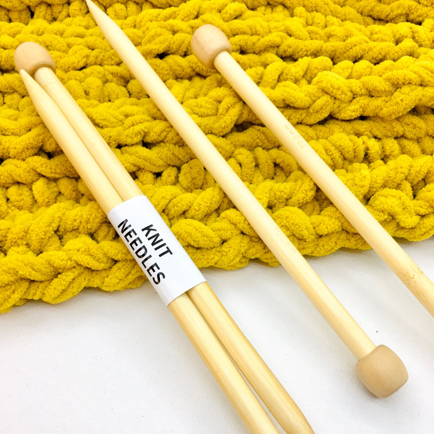 10mm knitting needles | short length | bamboo knitting needles