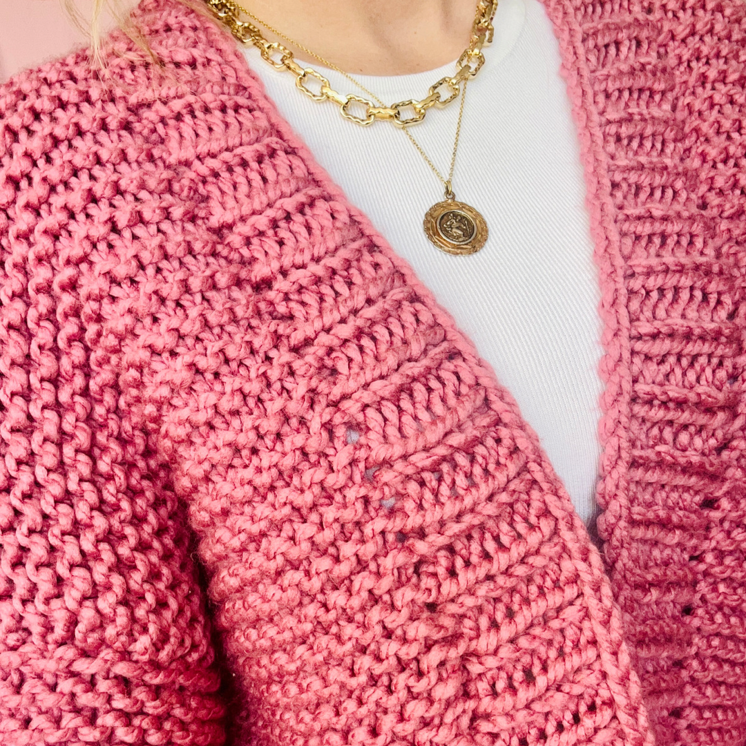 beginner friendly cardigan knit kit