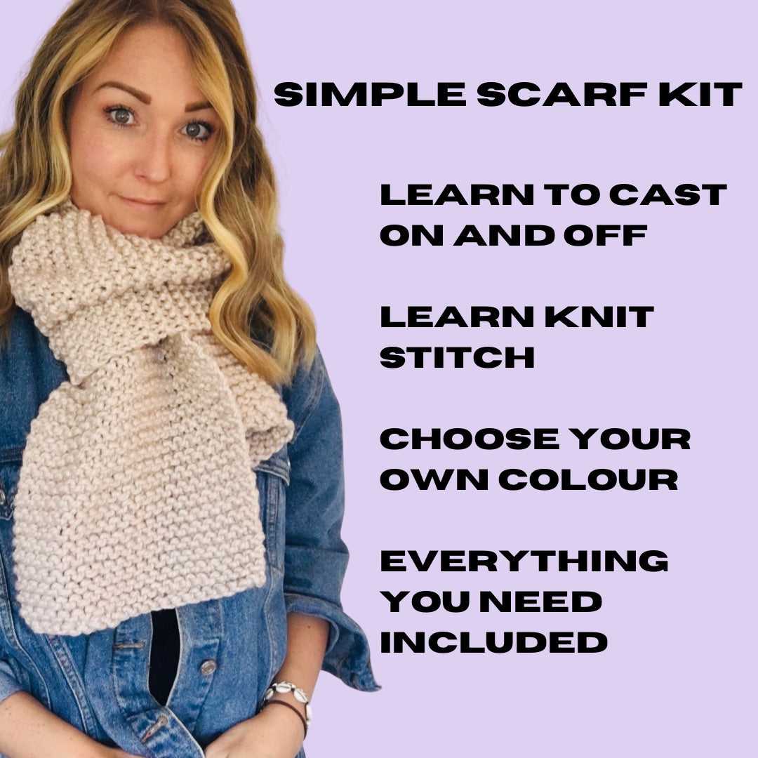 Absolute Beginner Scarf Knitting Kit Super Easy to Make Learn to