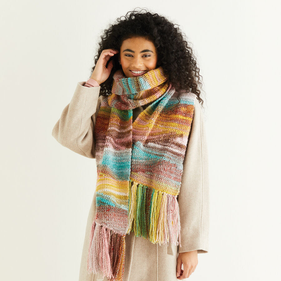 Sirdar jewelspun aran crochet scarf kit