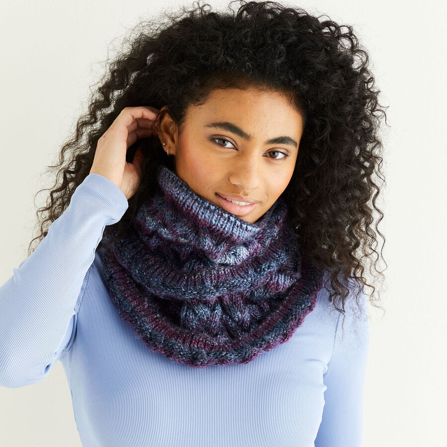 Sirdar Jewelspun cable snood knit kit