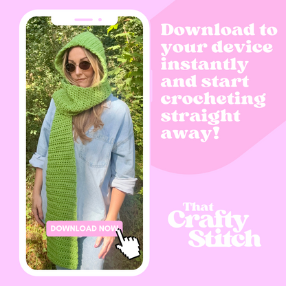chunky crochet hooded scarf crochet pattern | beginner friendly crochet pattern | easy scarf pattern