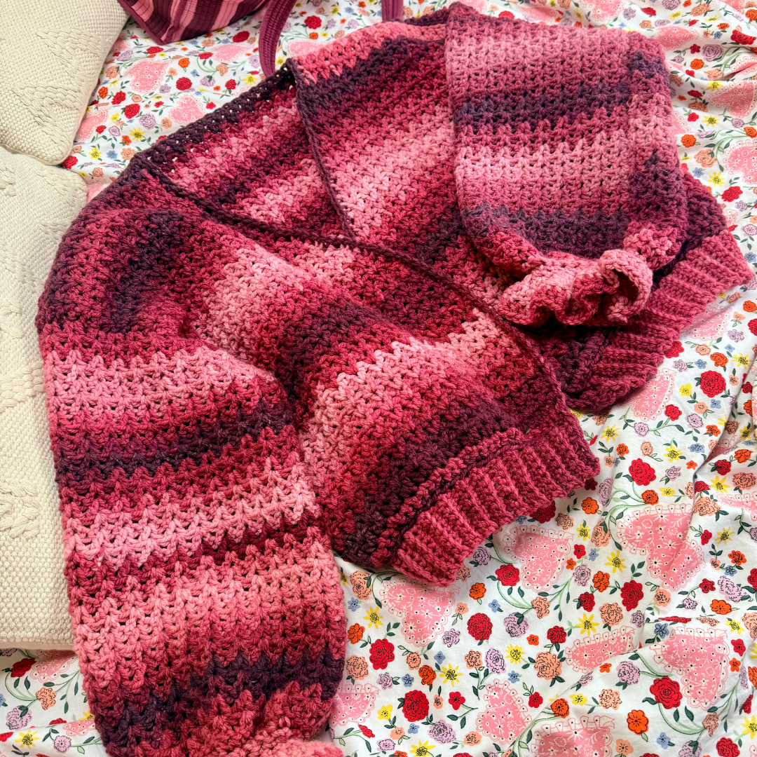 Ivy cardigan crochet kit | aurora chunky yarn | easy diy crochet kit | cardigan kit