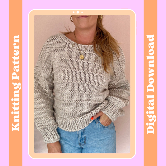 The Ella Jumper knitting pattern | digital knitting pattern | beginner friendly | chunky jumper knitting pattern 
