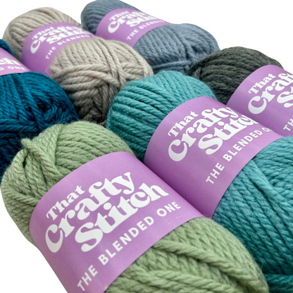 Wool blend super chunky yarn bundle - ocean colours