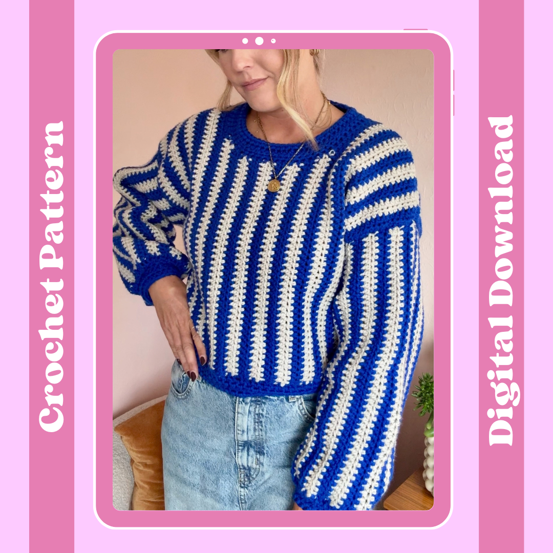 Sophie Jumper crochet pattern | digital crochet pattern | confident beginner pattern | digital download