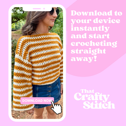 Stripe Crochet jumper crochet pattern | digital download crochet pattern | beginner friendly crochet jumper