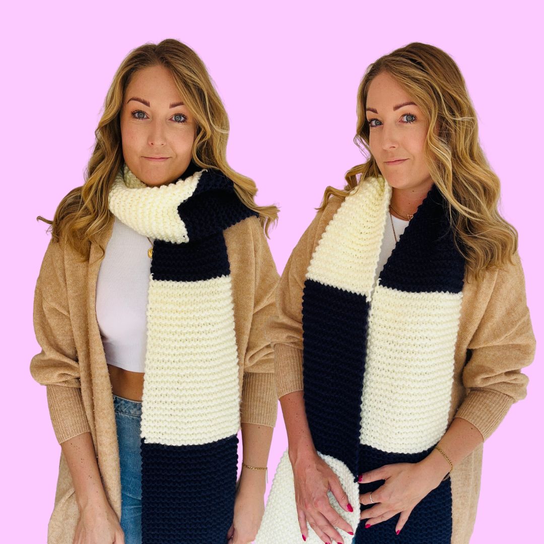 beginner stripe scarf knitting pattern
