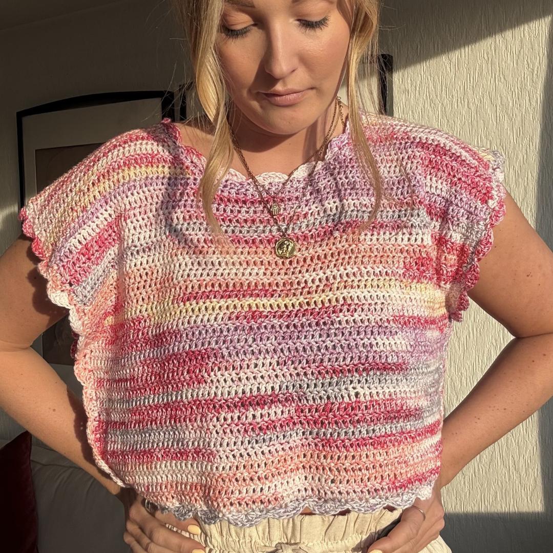 Hallie tee - summer crochet kit | DIY crochet kit | beginner friendly 