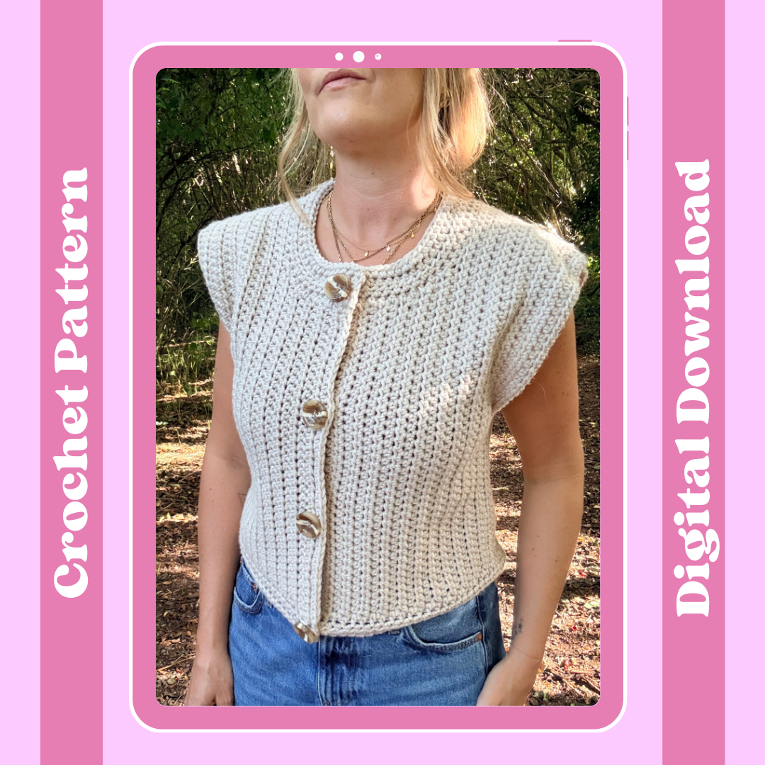 Sophie Button Tank Top Crochet pattern | digital crochet pattern | crochet tank top | autumn crochet project