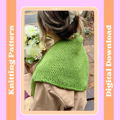Scout scarf knitting pattern | triangle scarf knit pattern | digital knitting pattern
