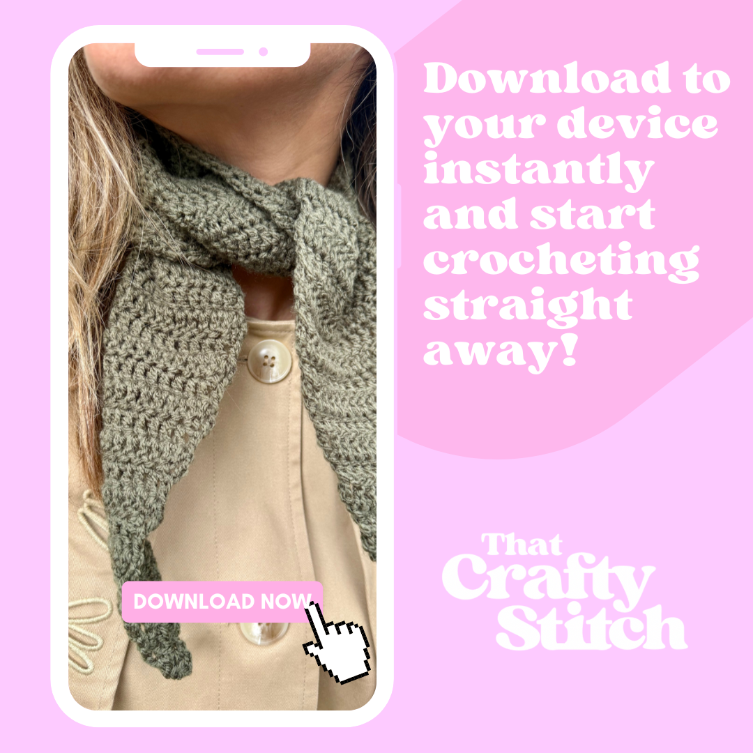 crochet neckerchief digital pattern | make your own crochet neck scarf | digital crochet pattern