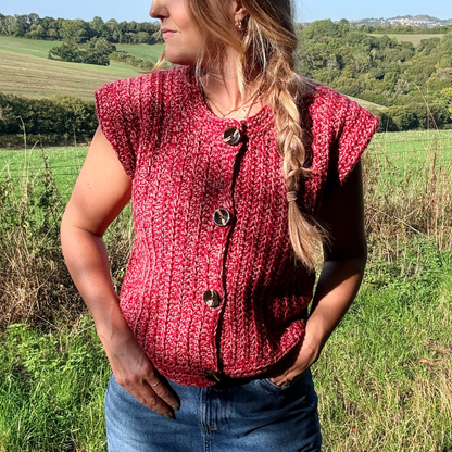 Sophie Button Tank Top Crochet Kit | DK crochet kit | complete DIY crochet kit | Autumn