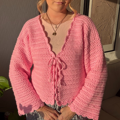 Hallie Cardigan Crochet pattern | chunky cardi crochet pattern | digital crochet pattern | beginner friendly cardigan pattern
