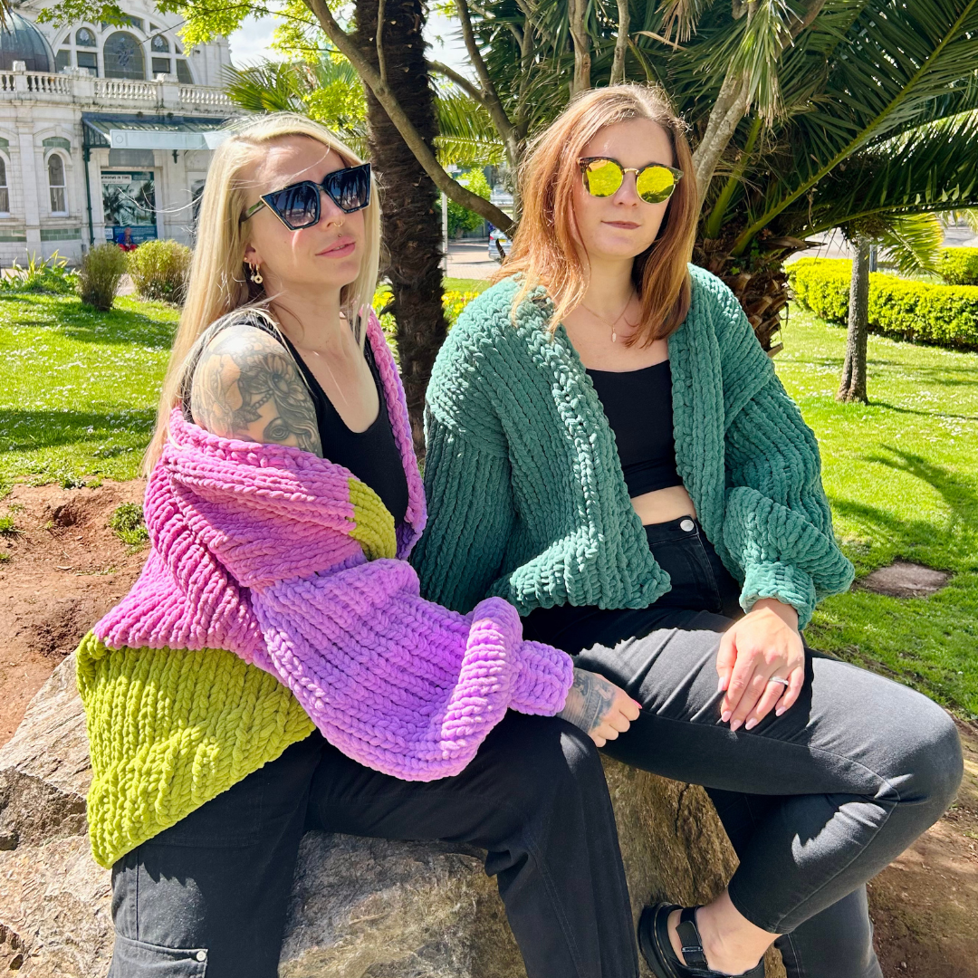 The Cardi Giant Knit kit | weighted cardigan knitting kit | intermediate level cardigan 