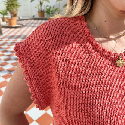 The Maddie Tee - Summer knit pattern | double knit cotton tee pattern | digital knitting pattern | intermediate level knit