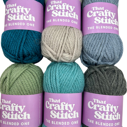 Wool blend super chunky yarn bundle - ocean colours