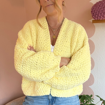 crochet cardigiant crochet kit | weight cardigan crochet kit | chenille heavy cardi crochet kit