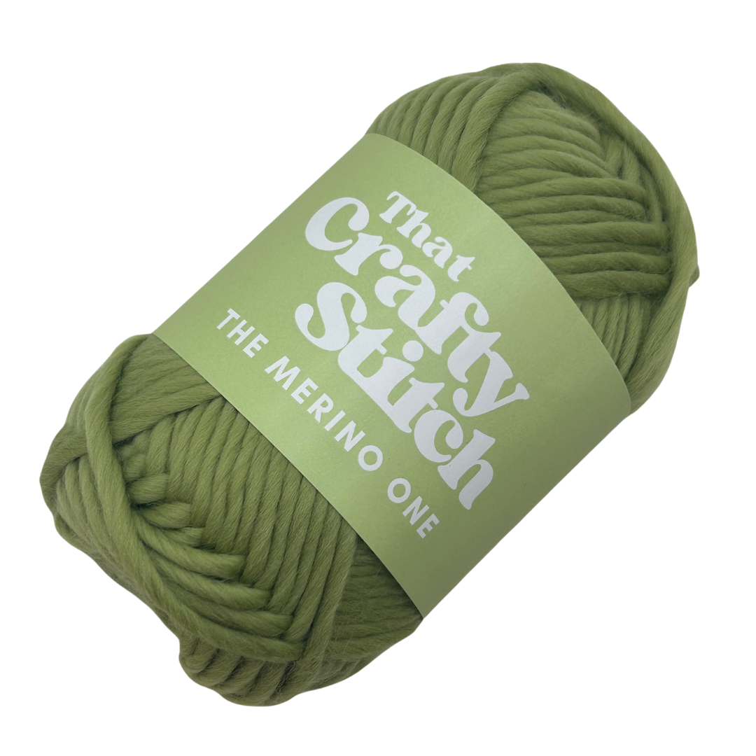 Green super chunky merino wool