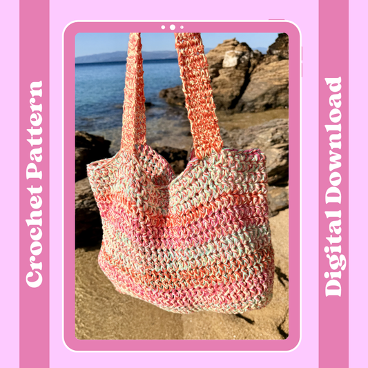 San Antonio Beach Bag Crochet Pattern | Digital Crochet pattern | Beach Bag Crochet pattern | beginner friendly crochet pattern