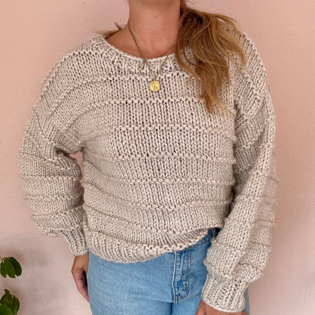 The Ella Jumper  | Chunky knit jumper | chunky sweater | hand knit | beginner friendly | knitting kit or digital pattern