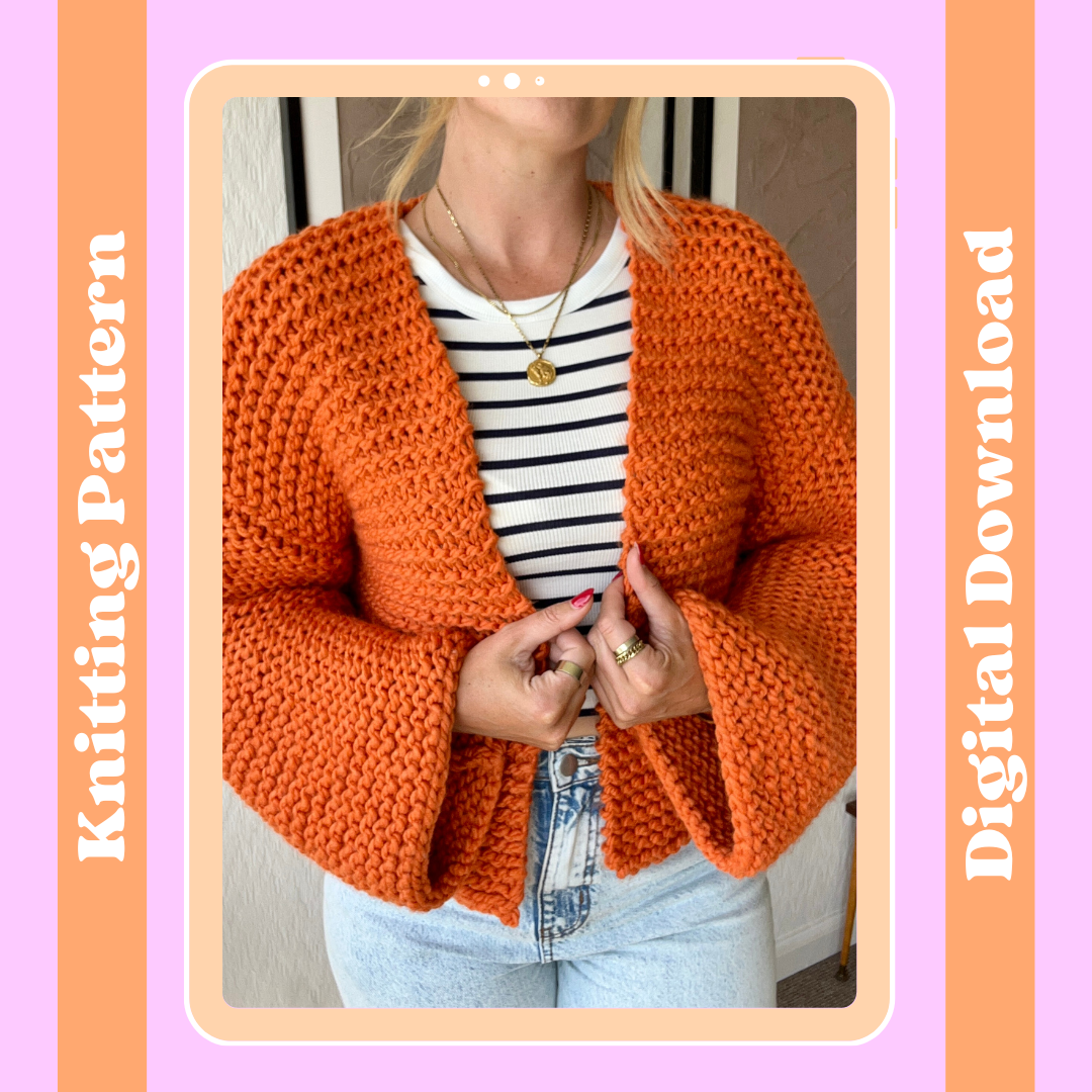 KNITTING PATTERN - The Beginner Cardigan - Easy Cardigan Pattern – That ...