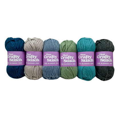 Wool blend super chunky yarn bundle - ocean colours