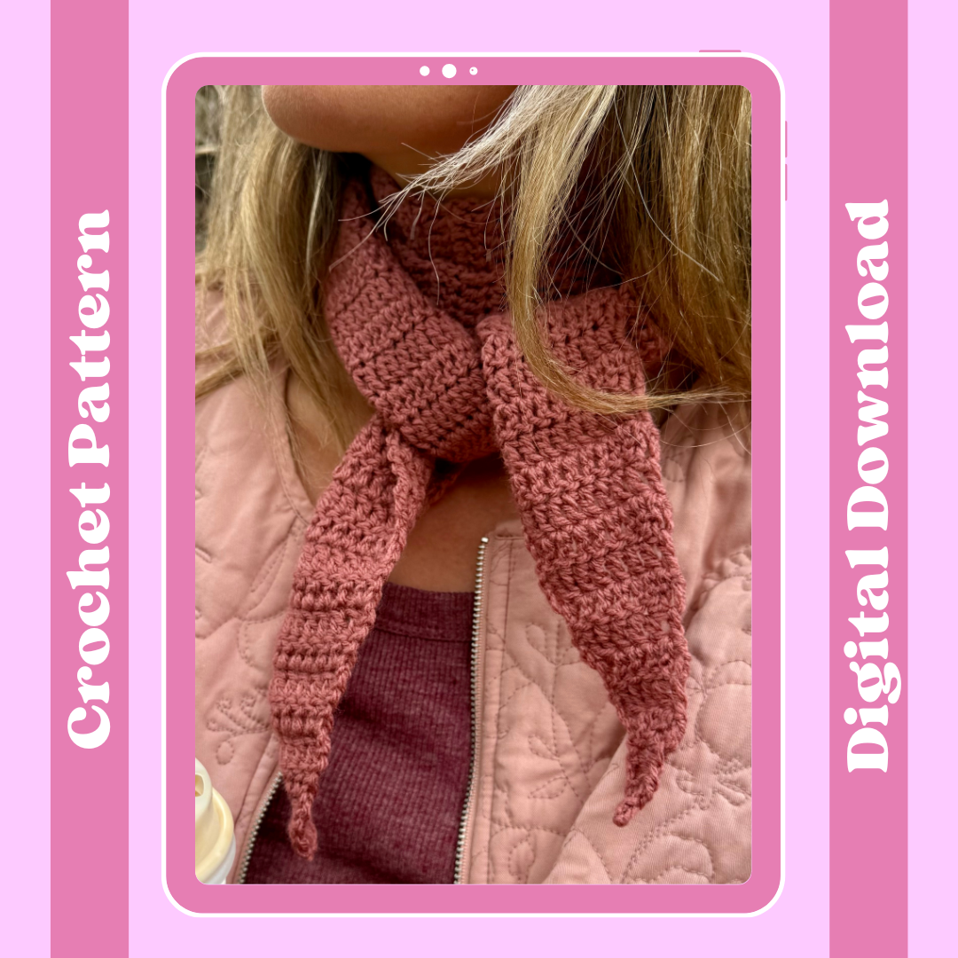 crochet neckerchief digital pattern | make your own crochet neck scarf | digital crochet pattern