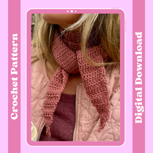 crochet neckerchief digital pattern | make your own crochet neck scarf | digital crochet pattern