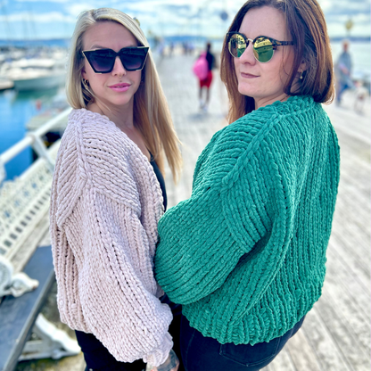 The Cardi Giant Knit kit | weighted cardigan knitting kit | intermediate level cardigan 