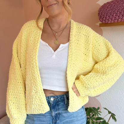 crochet cardigiant crochet kit | weight cardigan crochet kit | chenille heavy cardi crochet kit