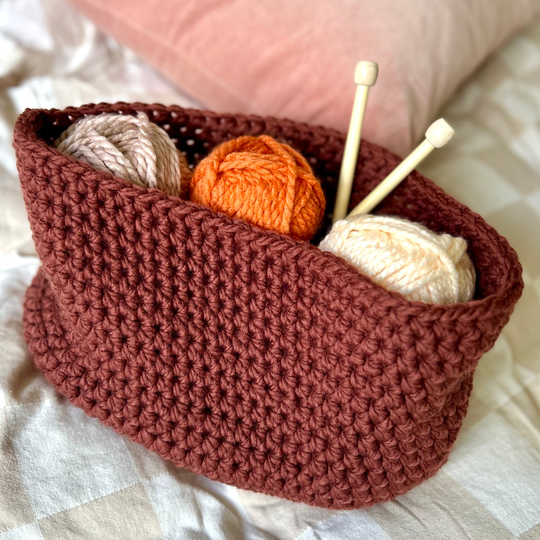 crochet basket bag digital pattern - beginner crochet pattern