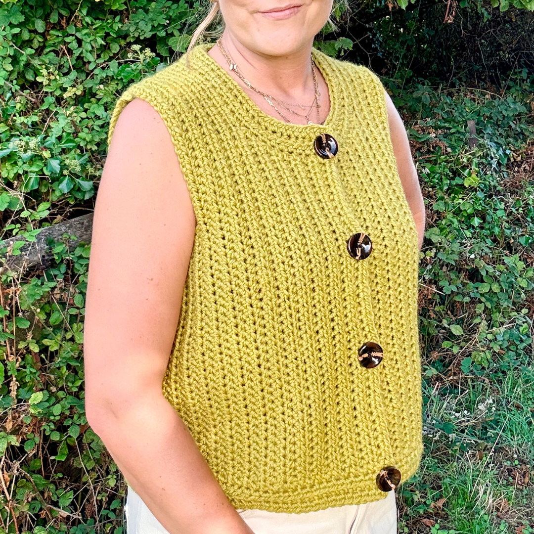 Sophie Button Tank Crochet Kit - Stylecraft Softie Edition | Chunky DIY crochet kit
