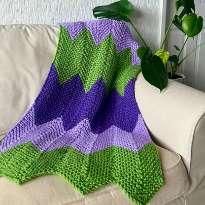 chunky knit wavy blanket knitting kit