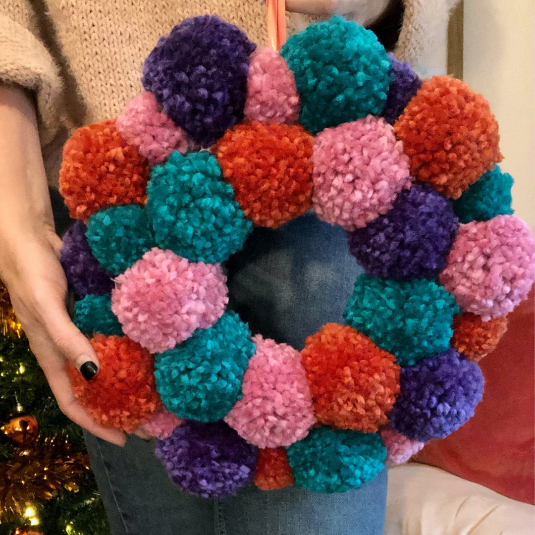 pompom Christmas wreath kit