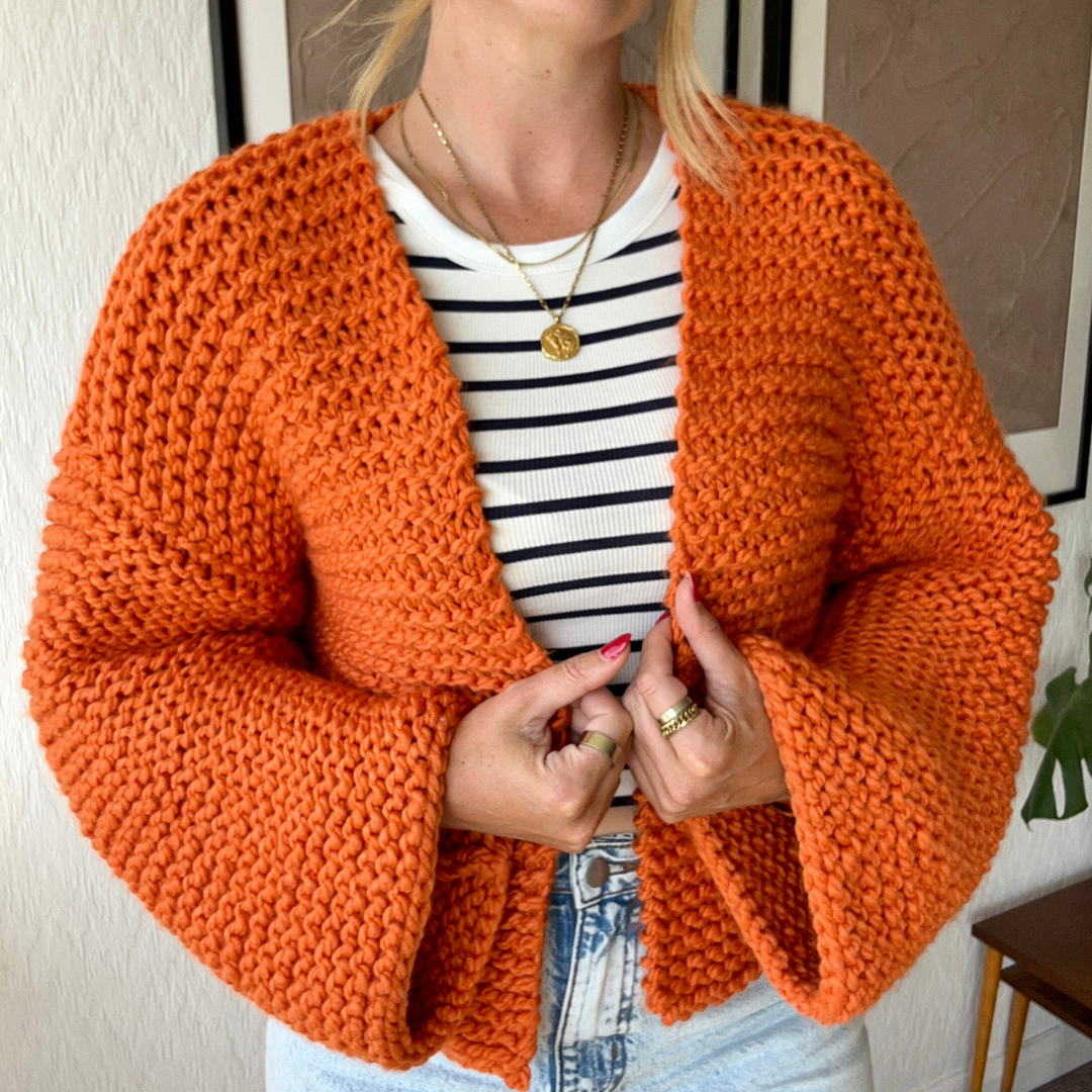 Beginner friendly digital knitting pattern | knit your own cardigan | easy cardigan knitting pattern