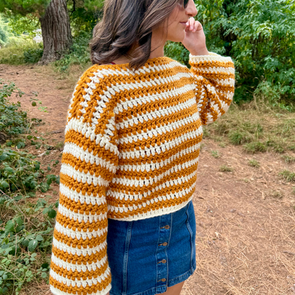 Stripe Laura jumper | beginner friendly crochet jumper | chunky stripe crochet sweater