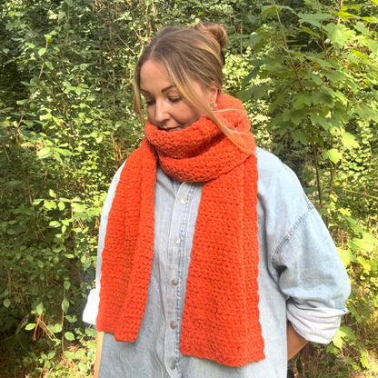 squishy chenille crochet scarf kit | complete DIY crochet scarf kit | squishy scarf