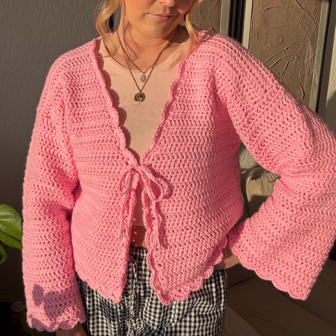 Hallie Cardigan Crochet pattern | chunky cardi crochet pattern | digital crochet pattern | beginner friendly cardigan pattern