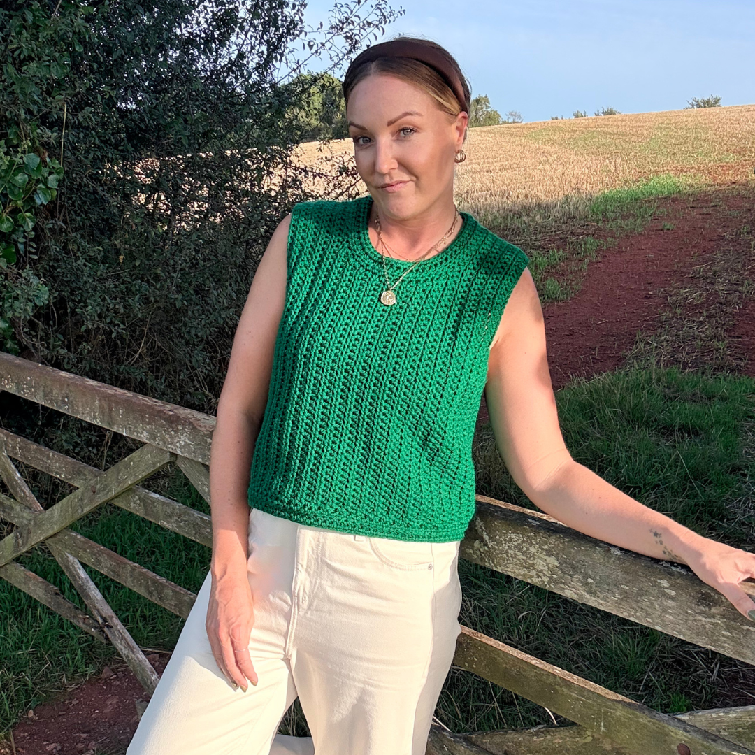 Sophie sweater vest crochet kit | chunky vest crochet kit | autumn crochet DIT kit