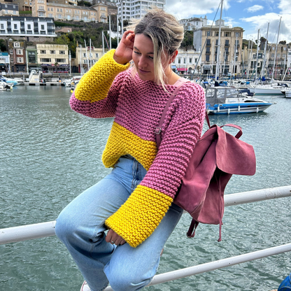 wool blend chunky beginner jumper knit kit
