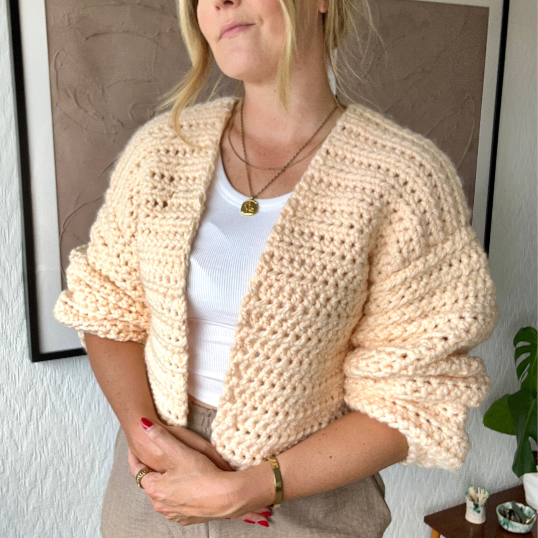 Libby Cardigan Crochet Pattern - digital crochet pattern - beginner friendly