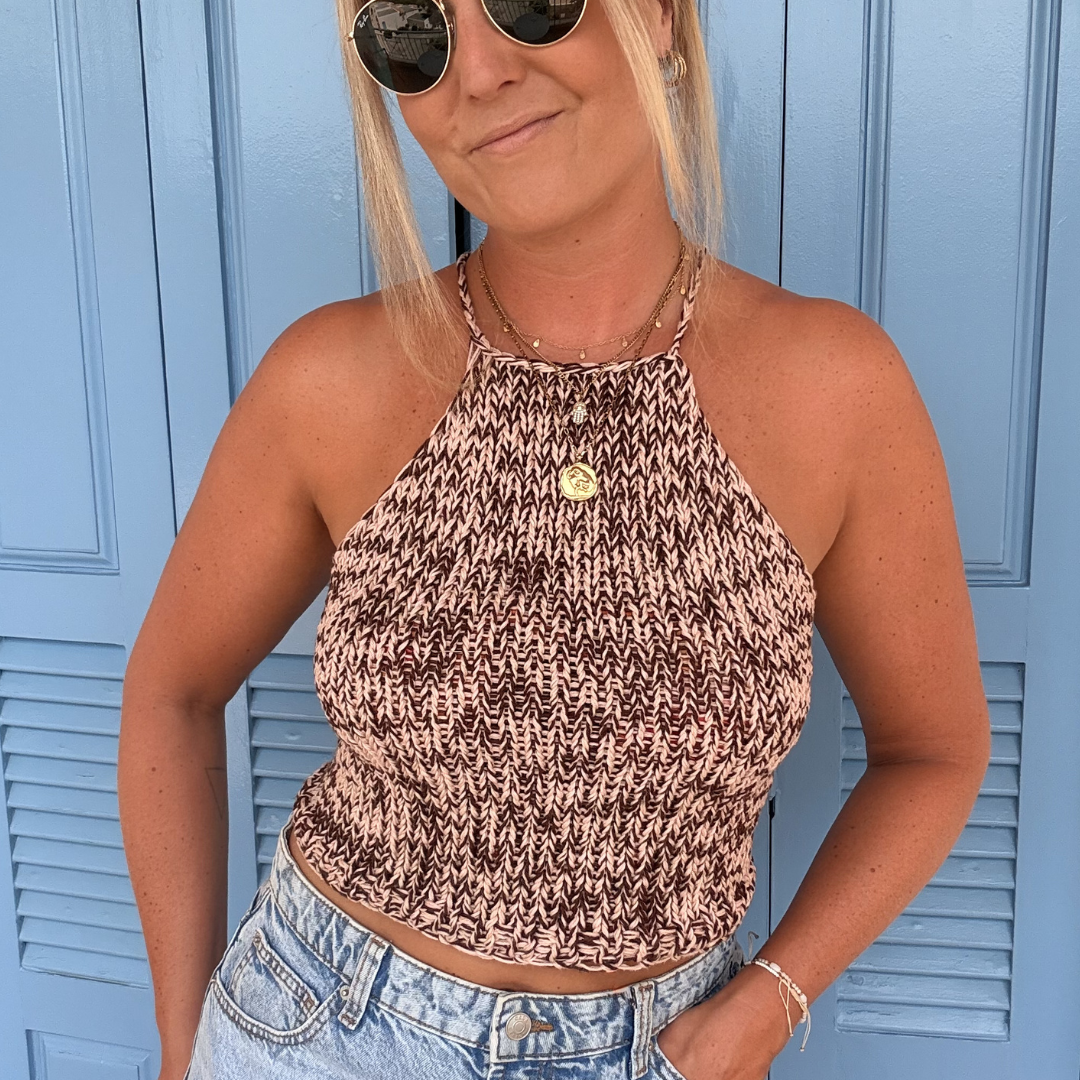 Tori tank top knitting kit | DK cotton knit kit | confident beginner knit kit | summer top knitting kit