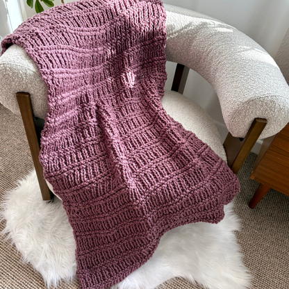 Chunky Hurdle Stitch Blanket Knitting Pattern | Digital Knitting Pattern | Beginner Friendly