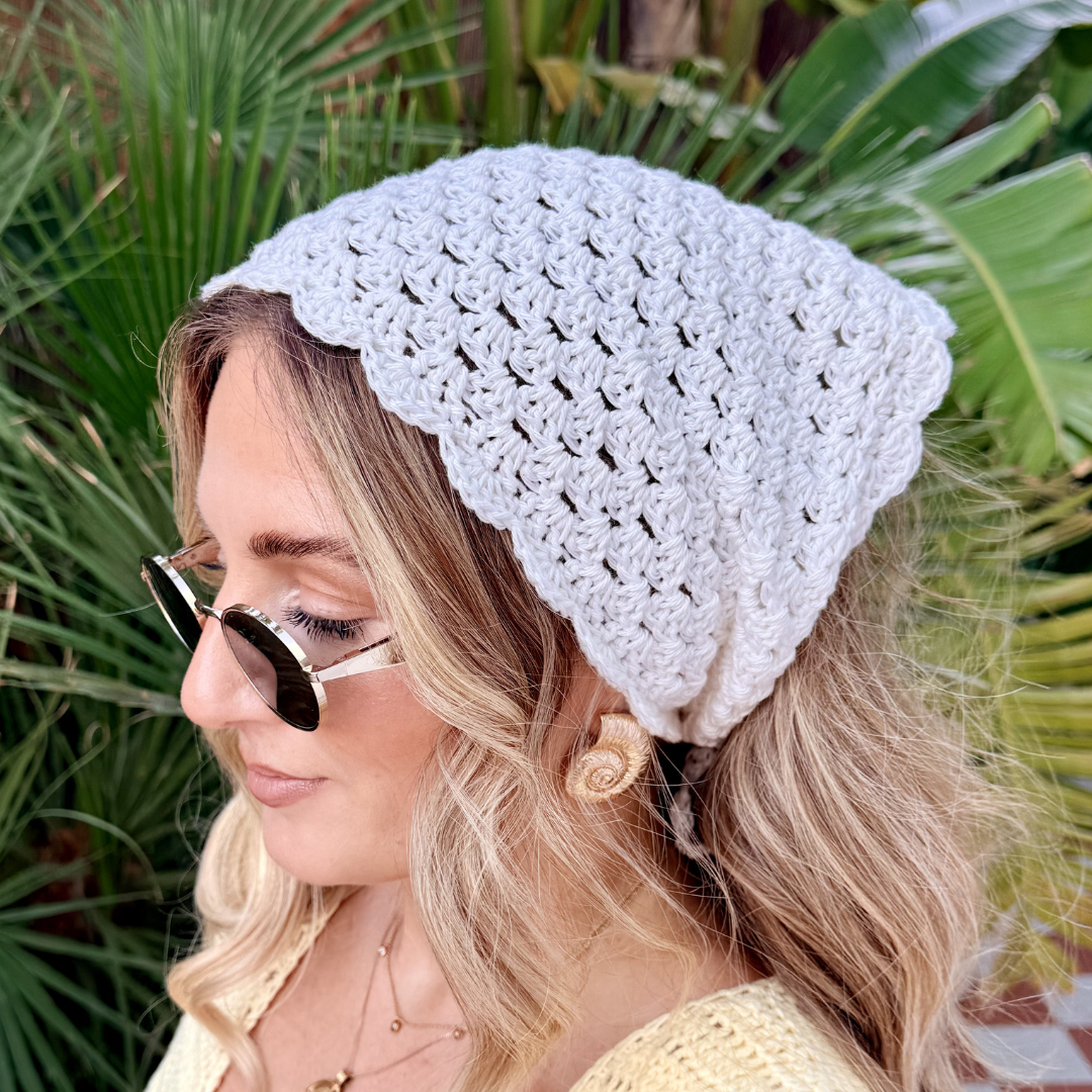 Anna Bandana Crochet Pattern | digital crochet pattern | scandi style bandana | croche tutorial