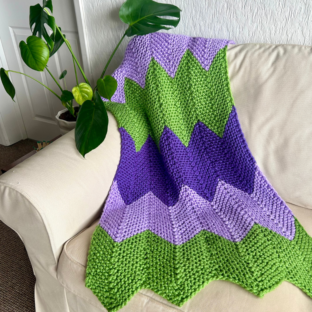 chunky knit wavy blanket knitting kit