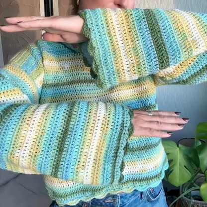 Hallie Aurora Sweater crochet kit | easy crochet sweater crochet kit | lightweight crochet sweater | DIY crochet kit